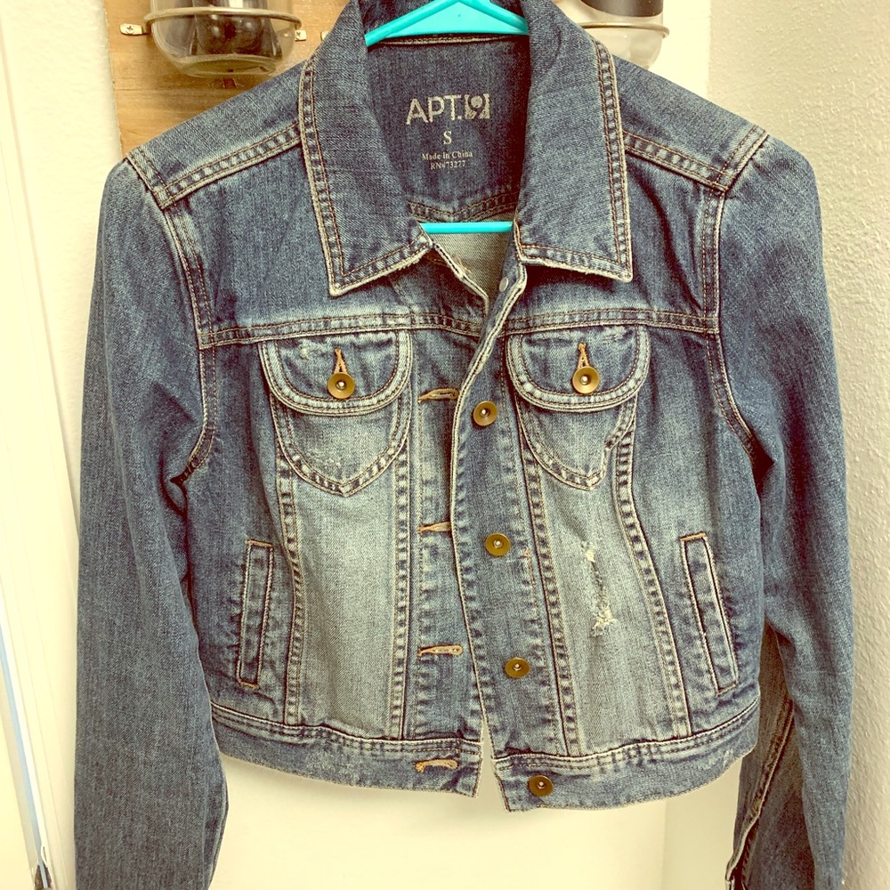 Slightly distressed jean jacket